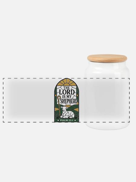 Shepherd-Psalm - Panorama Keksdose mit Holzdeckel - Weiß