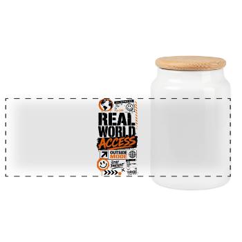 Real World Access Grafik - Panorama Keksdose mit Holzdeckel - Weiß - Vorne