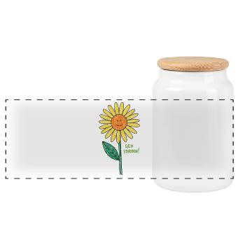 Böse Blume - Panorama Keksdose mit Holzdeckel - Weiß - Vorne