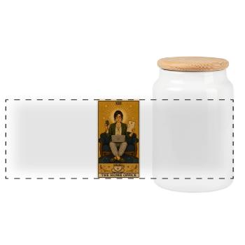 Home Office | Tarot au bureau à distance - Boîte à biscuits avec couvercle en bois - blanc - Devant