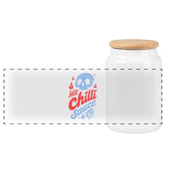 Design de la sauce piment Blue Skull - Boîte à biscuits avec couvercle en bois - blanc - Devant