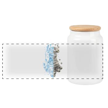 Opérateur de machine de découpe, fraiseuse CNC - Boîte à biscuits avec couvercle en bois - blanc - Devant
