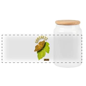 Mon Dieu Papillon - Boîte à biscuits avec couvercle en bois - blanc - Devant