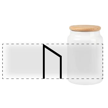 Uruz Rune Black – Viking Futhark Norse - Boîte à biscuits avec couvercle en bois - blanc - Devant