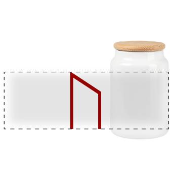 Uruz Rune Red – Viking Futhark Norse - Panoramic Cookie Jar with Wooden Lid - white - Front