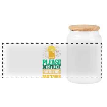 Serveur Barman Barchef - Boîte à biscuits avec couvercle en bois - blanc - Devant