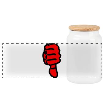 Red Black Abstract Graphic Thumb - Panoramic Cookie Jar with Wooden Lid - white - Front