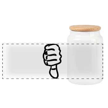 Abstract Hands Silhouette - Panoramic Cookie Jar with Wooden Lid - white - Front
