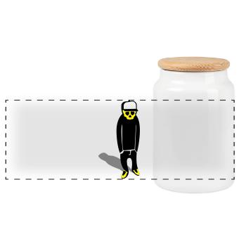 emo - Panorama Keksdose mit Holzdeckel - Weiß - Vorne