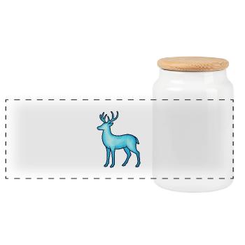 Âme animale et être gardien : cerf - Boîte à biscuits avec couvercle en bois - blanc - Devant