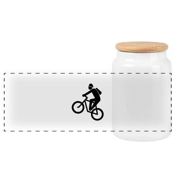 mountainbike - Panorama Keksdose mit Holzdeckel - Weiß - Vorne