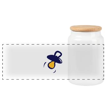 nuggi / Schnuller - Boîte à biscuits avec couvercle en bois - blanc - Devant