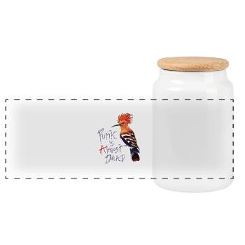 Punk - spreadmusic2015 - Panoramic Cookie Jar with Wooden Lid - white - Front