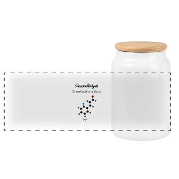 Science - Boîte à biscuits avec couvercle en bois - blanc - Devant