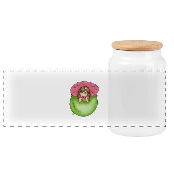 Prinzessin auf der Erbse - Panorama Keksdose mit Holzdeckel - Weiß - Vorne