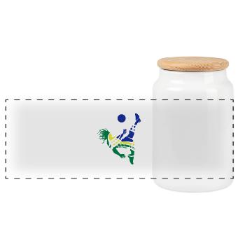 Soccer male de - Panorama Keksdose mit Holzdeckel - Weiß - Vorne