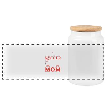 My favorite soccer player calls me mom - mum gift - Panorama Keksdose mit Holzdeckel - Weiß - Vorne