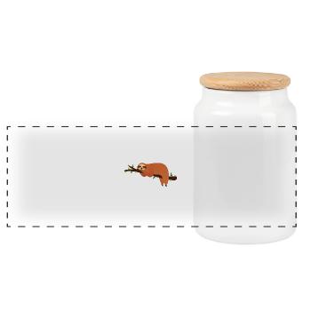 But First, Nap Time - Lazy Sloth - Boîte à biscuits avec couvercle en bois - blanc - Devant