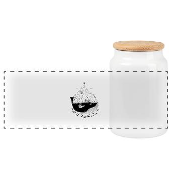 Fjord, Norwegen, Skandinavien, Geschenk - Panorama Keksdose mit Holzdeckel - Weiß - Vorne