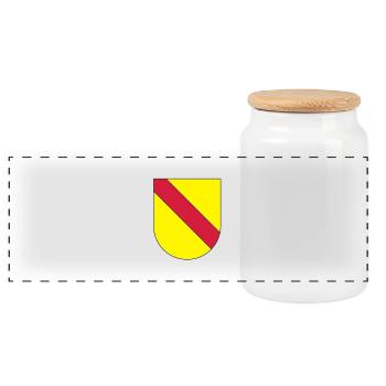 Baden Wappen Badnerwappen - Panorama Keksdose mit Holzdeckel - Weiß - Vorne