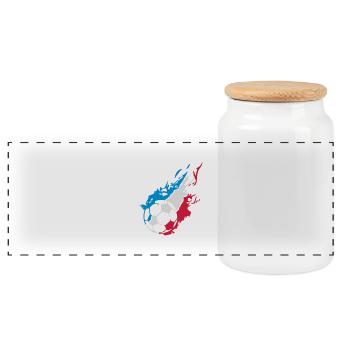France football team supporter flamme1 - Panoramic Cookie Jar with Wooden Lid - white - Front