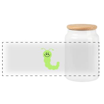 worm__c2 - Panoramic Cookie Jar with Wooden Lid - white - Front