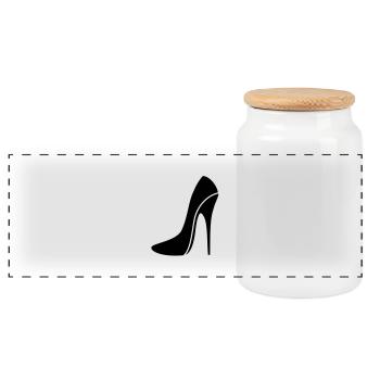 Sexy Stiletto / High Heel - two - Panorama Keksdose mit Holzdeckel - Weiß - Vorne