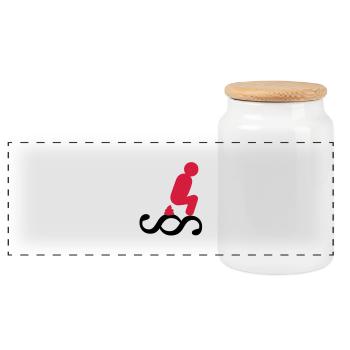 Fuck the Law - Panoramic Cookie Jar with Wooden Lid - white - Front
