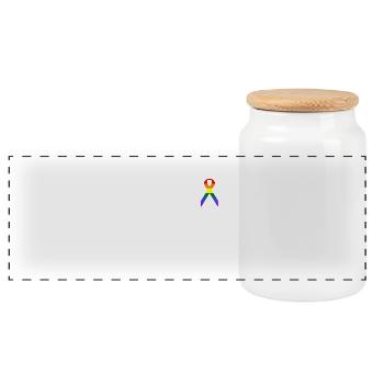 Drapeau arc-en-ciel - Boîte à biscuits avec couvercle en bois - blanc - Devant