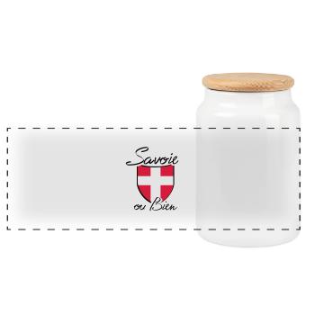ecusson savoie - Boîte à biscuits avec couvercle en bois - blanc - Devant