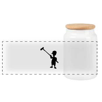 peintre - malermeister - Boîte à biscuits avec couvercle en bois - blanc - Devant