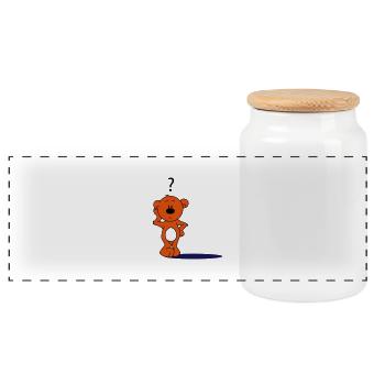 schnuffel teddy - Panorama Keksdose mit Holzdeckel - Weiß - Vorne