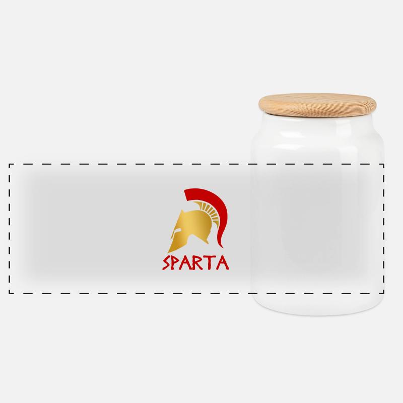 Sparta - Panorama Keksdose mit Holzdeckel - Weiß