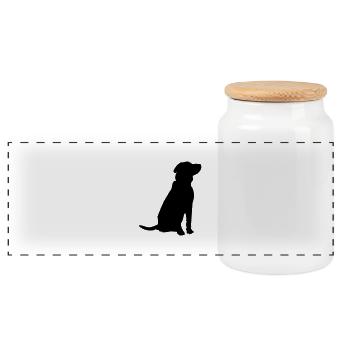hund - Panorama Keksdose mit Holzdeckel - Weiß - Vorne