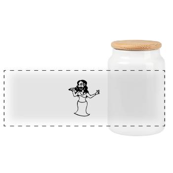 femme a barbe Drag queen travesti - Boîte à biscuits avec couvercle en bois - blanc - Devant
