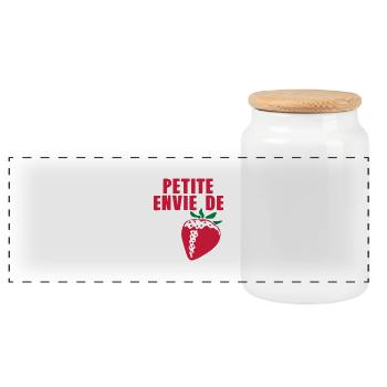 petite envie de fraise - Boîte à biscuits avec couvercle en bois - blanc - Devant