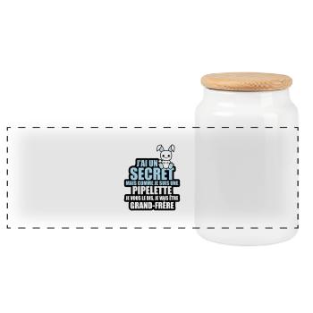 j'ai un secret je vais être grand-frère - Boîte à biscuits avec couvercle en bois - blanc - Devant