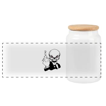 skull fuck - Boîte à biscuits avec couvercle en bois - blanc - Devant