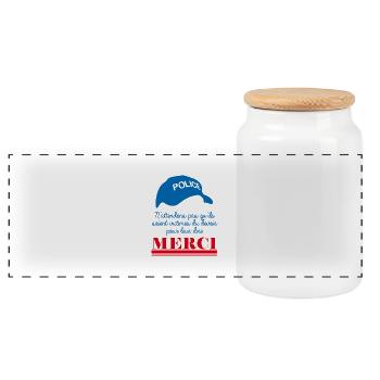 France Victimes du Devoir Policier Police Merci - Boîte à biscuits avec couvercle en bois - blanc - Devant