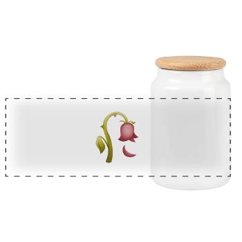 Smiley Flower - Boîte à biscuits avec couvercle en bois - blanc - Devant