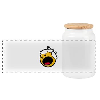 Smiley Anger Madness - Panoramic Cookie Jar with Wooden Lid - white - Front