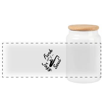 Jazz - Music - Blues - Funk - Jazzman - Groove - Panoramic Cookie Jar with Wooden Lid - white - Front