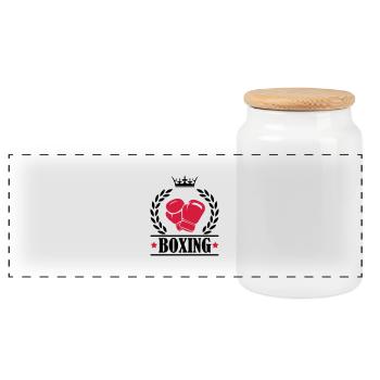 boxing_001 - Panorama Keksdose mit Holzdeckel - Weiß - Vorne