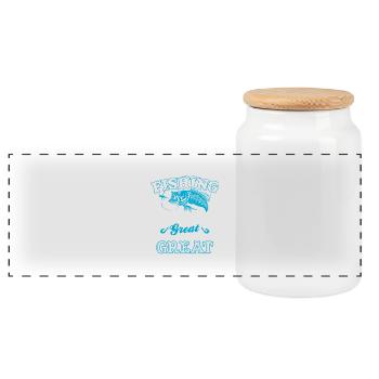 Fishing Is Like Sex - Panoramic Cookie Jar with Wooden Lid - white - Front