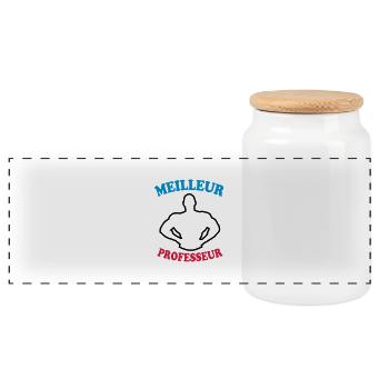 Meilleur professeur - Boîte à biscuits avec couvercle en bois - blanc - Devant