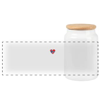 I LOVE ekg heartbeat NORWEGEN norway denmark - Panorama Keksdose mit Holzdeckel - Weiß - Vorne