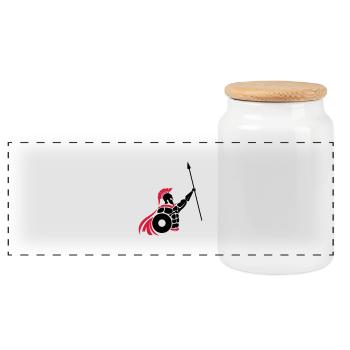 spartaner_01 - Boîte à biscuits avec couvercle en bois - blanc - Devant