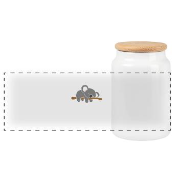 Koala just do it later print design - Panorama Keksdose mit Holzdeckel - Weiß - Vorne