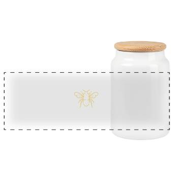 Life Is Better With Bees Beekeeper Bee Lover Honey - Panoramic Cookie Jar with Wooden Lid - white - Front