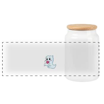Mon premier bébé d'Halloween - Boîte à biscuits avec couvercle en bois - blanc - Devant